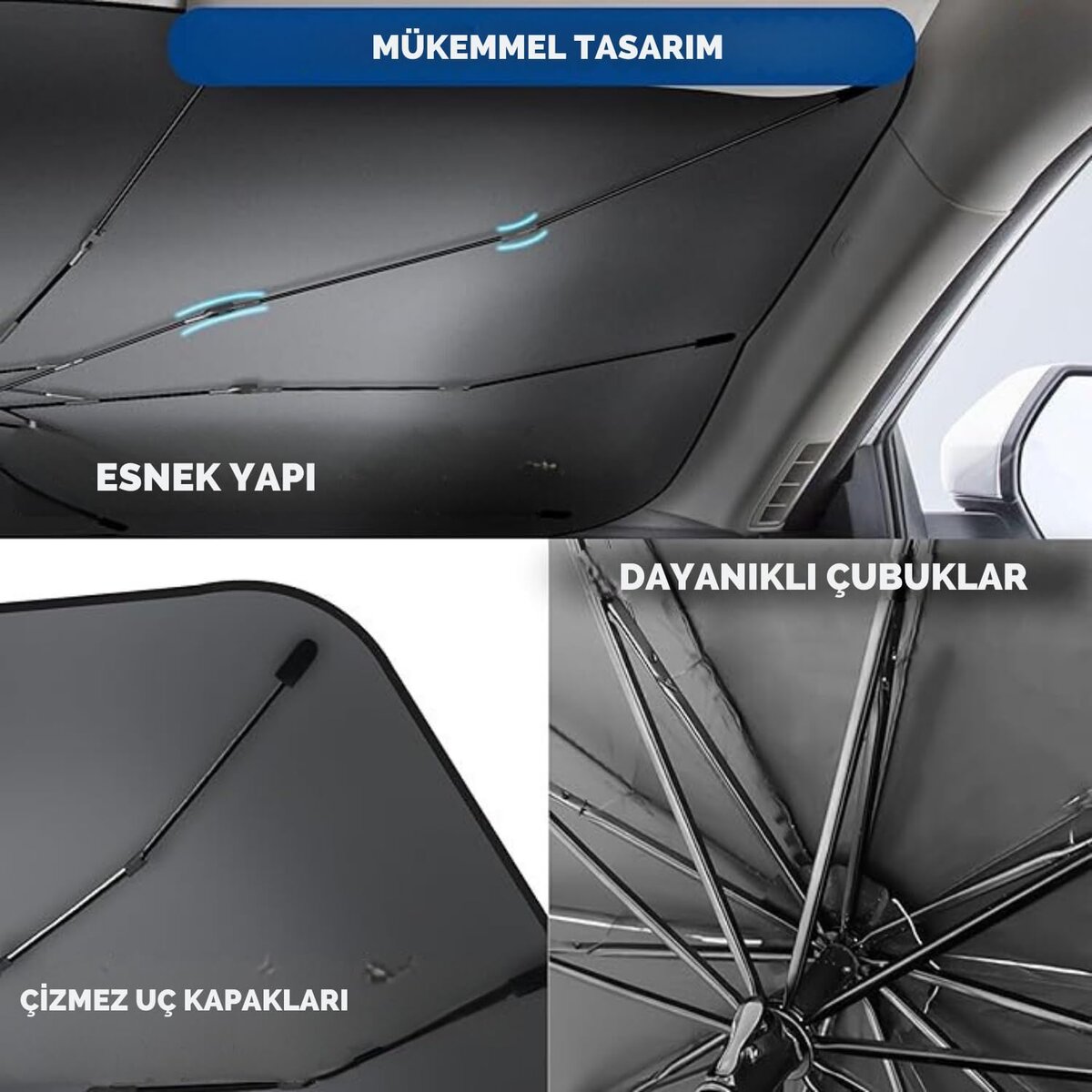 Honda City, Opel Astra, Peugeot 308, Citroen C4, Fiat Linea Uyumlu Oto Şemsiye 2 Honda City, Opel Astra, Peugeot 308, Citroen C4, Fiat Linea Uyumlu Oto Şemsiye - Görsel 2