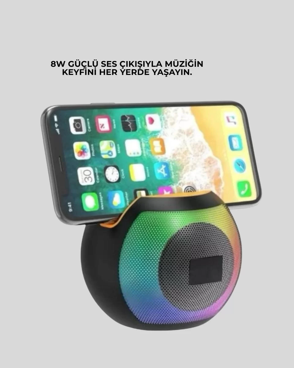RGB Işıklı Taşınabilir Kablosuz Bluetooth Hoparlör Yeni Nesil 2 RGB Işıklı Taşınabilir Kablosuz Bluetooth Hoparlör Yeni Nesil - Görsel 2