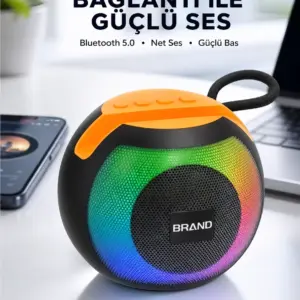 RGB Işıklı Taşınabilir Kablosuz Bluetooth Hoparlör Yeni Nesil