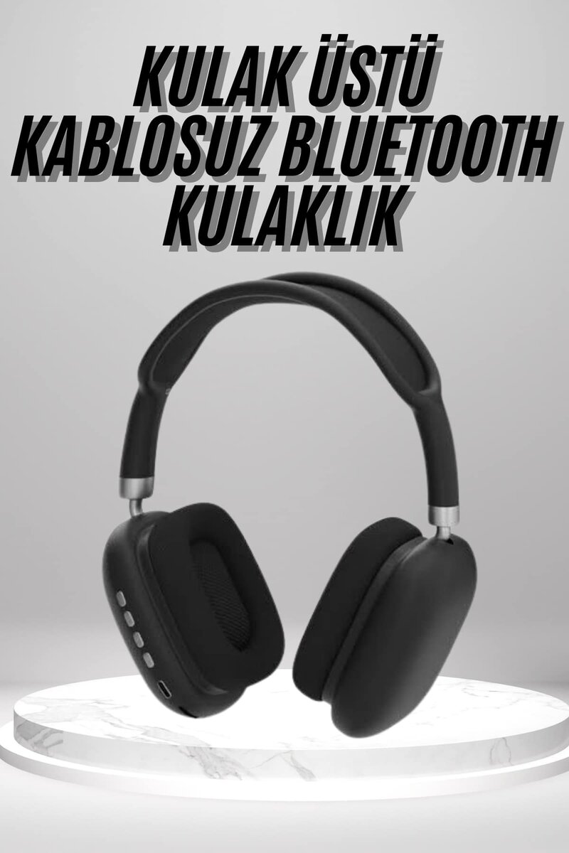 Kulak Üstü Kablosuz Bluetooth Kulaklık Yumuşak Süngerli SD Kart Girişli 1 Kulak Üstü Kablosuz Bluetooth Kulaklık Yumuşak Süngerli SD Kart Girişli