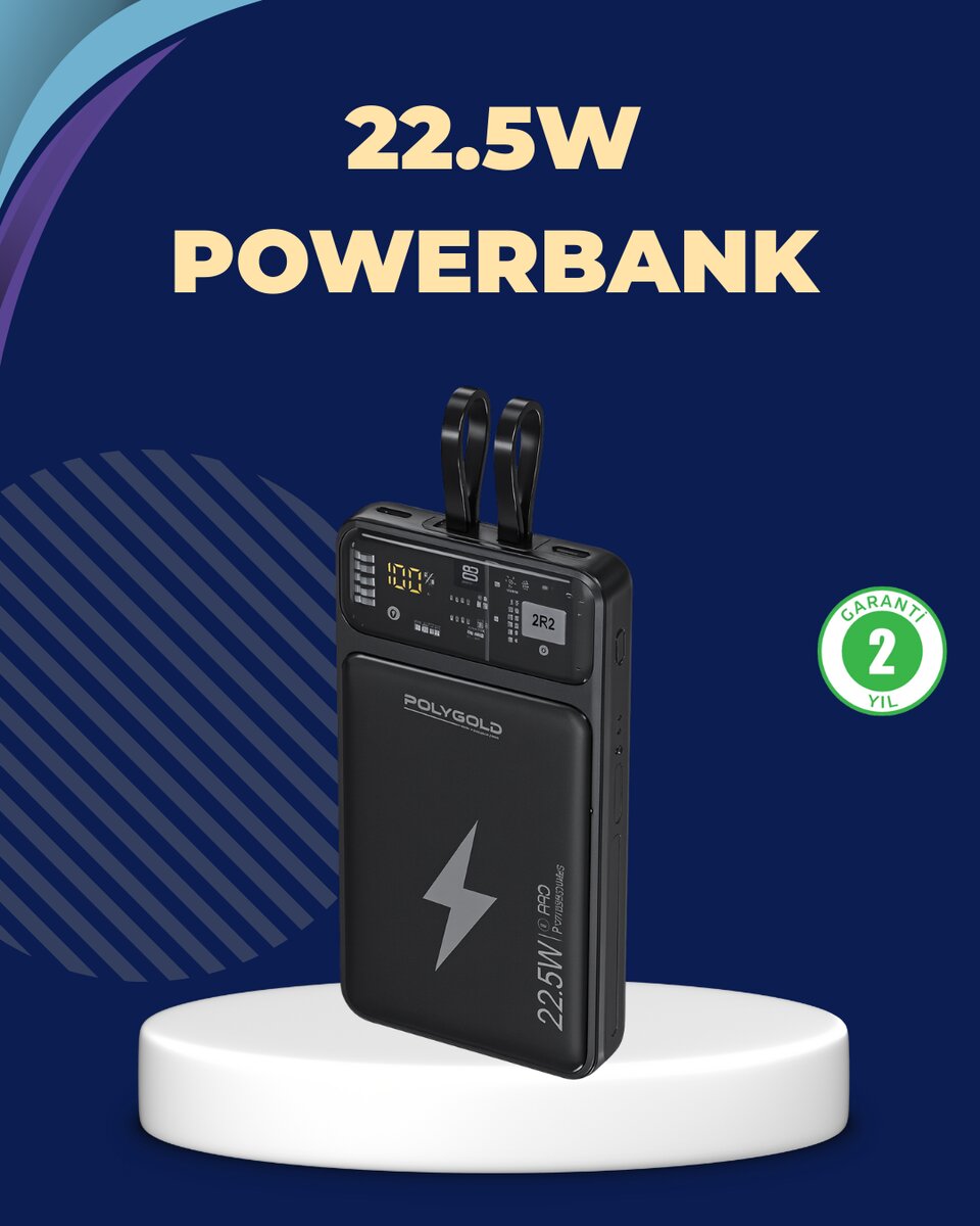Taşınabilir Powerbank 22.5W Hızlı Şarj Destekli 1 Taşınabilir Powerbank 22.5W Hızlı Şarj Destekli