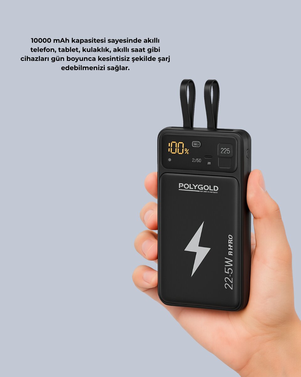 Taşınabilir Powerbank 22.5W Hızlı Şarj Destekli 3 Taşınabilir Powerbank 22.5W Hızlı Şarj Destekli - Görsel 3