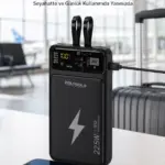 Powerbank Dahili Ekranlı 10000 mAh Çift Kablolu Yeni Nesil