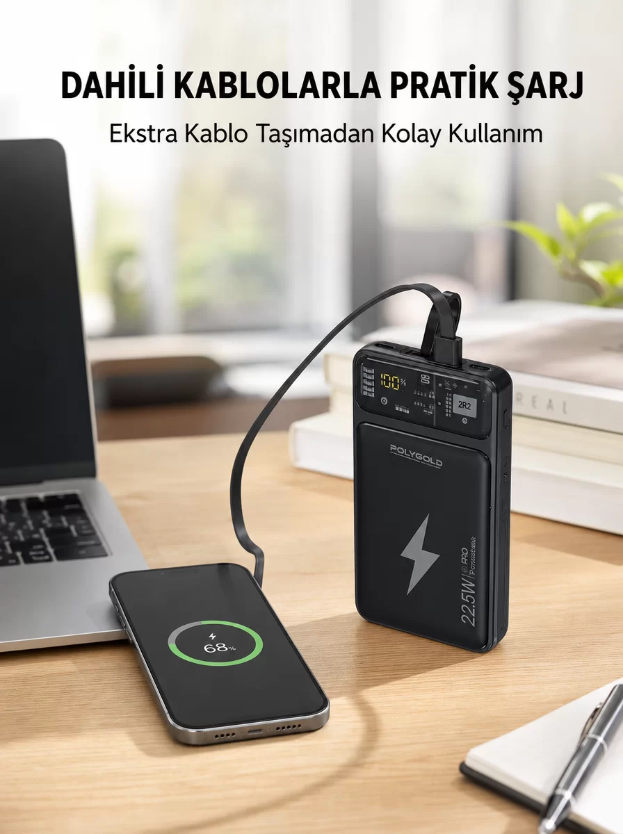 Powerbank 10000 mAh Dijital Göstergeli Taşınabilir Yeni Nesil 1 Powerbank 10000 mAh Dijital Göstergeli Taşınabilir Yeni Nesil