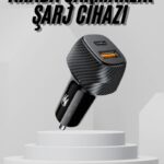 Araç İçi Şarj Cihazı 38W Güç Kapasiteli Type-C Girişli Araba Çakmaklık