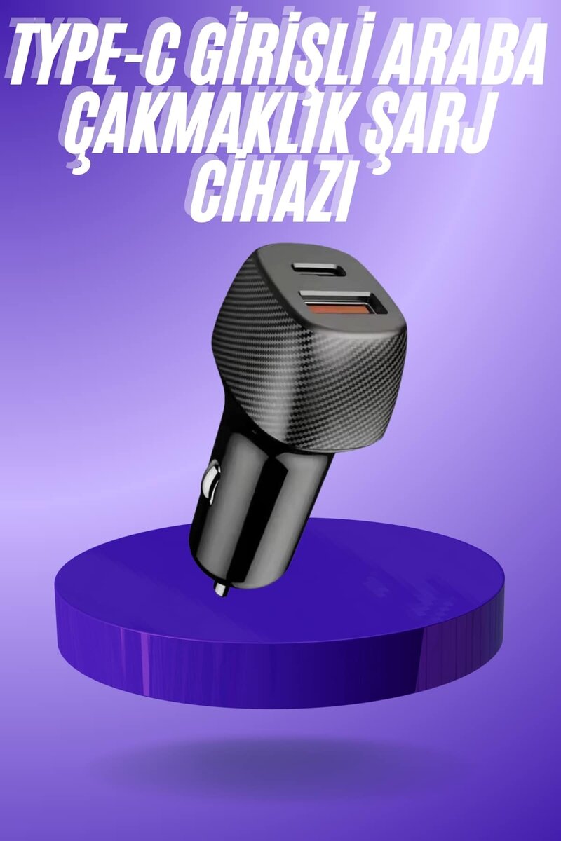 38W USB Type-C Girişli Oto Çakmaklık Araç İçi Hızlı Şarj Çakmaklık Şarj Aleti 1 38W USB Type-C Girişli Oto Çakmaklık Araç İçi Hızlı Şarj Çakmaklık Şarj Aleti