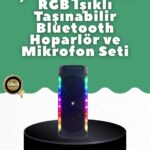 Yüksek Ses Güçlü Kablosuz Hoparlör  Karaoke Mikrofonlu