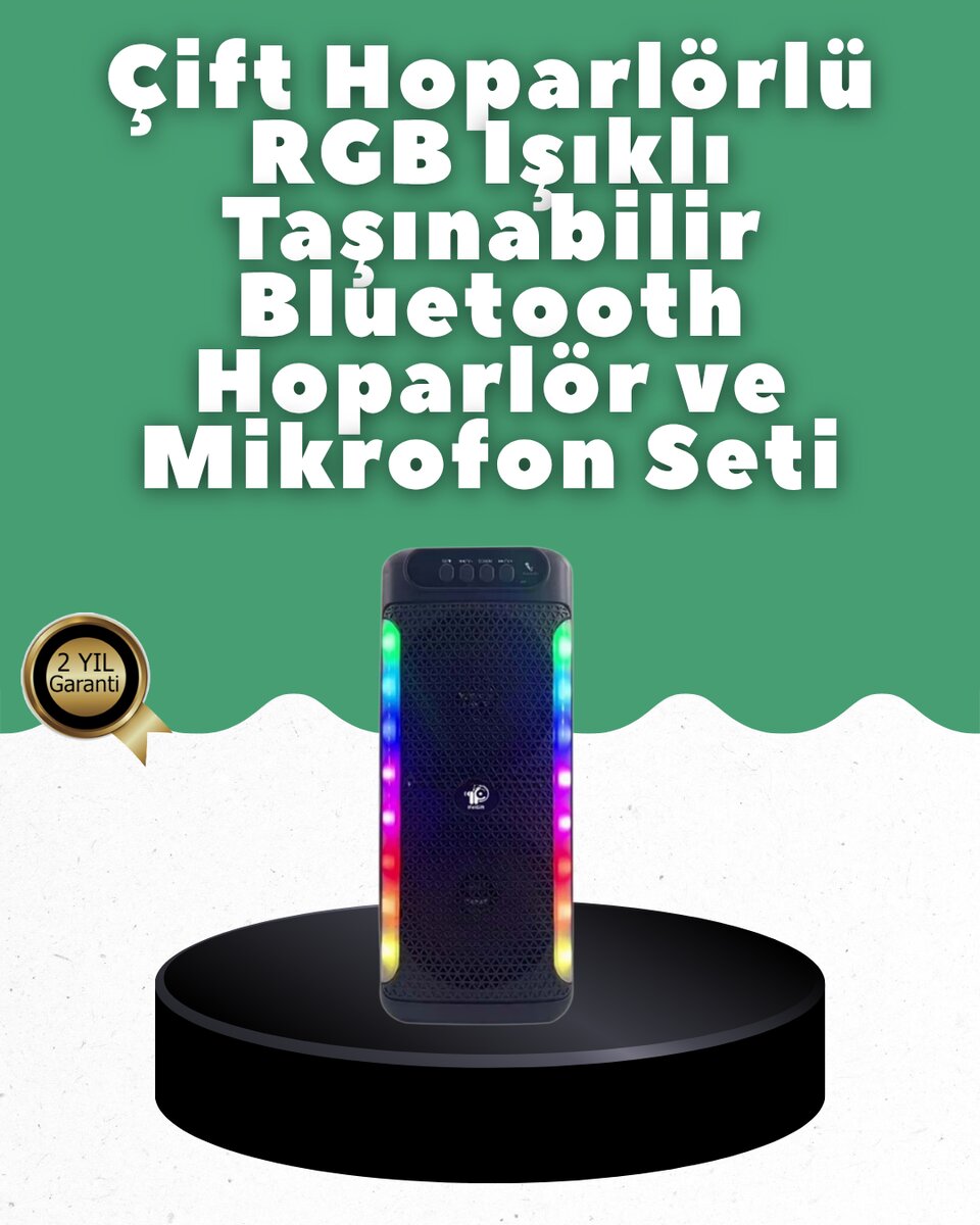 Yüksek Ses Güçlü Kablosuz Hoparlör Karaoke Mikrofonlu 1 Yüksek Ses Güçlü Kablosuz Hoparlör Karaoke Mikrofonlu