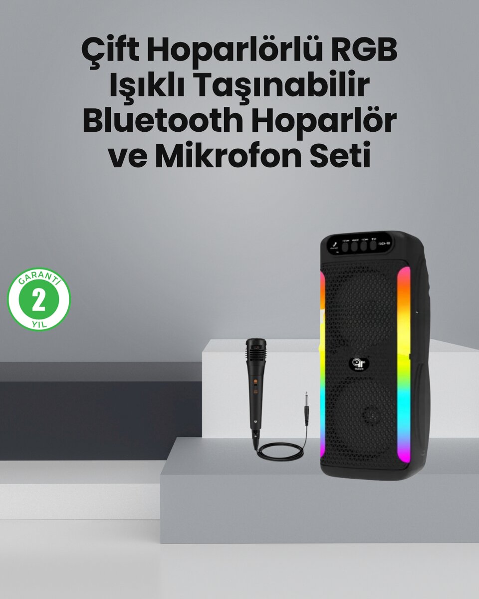 Taşınabilir Şarjlı Hoparlör USB SD Kart AUX Girişli 1 Taşınabilir Şarjlı Hoparlör USB SD Kart AUX Girişli