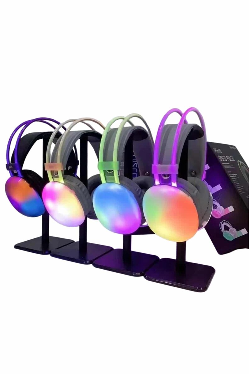 RGB Işıklı Yüksek Ses Kaliteli Kablosuz Kulak Üstü Bluetooth Kulaklık 2 RGB Işıklı Yüksek Ses Kaliteli Kablosuz Kulak Üstü Bluetooth Kulaklık - Görsel 2