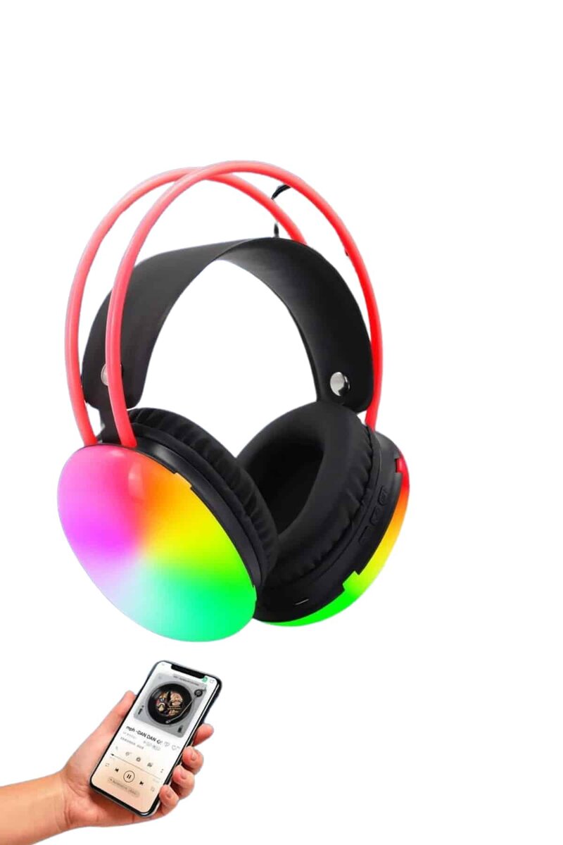 Kablosuz Bluetooth Kulaklık RGB Işıklı Kulak Üstü 5.3 Bluetooth Bağlantılı 3 Kablosuz Bluetooth Kulaklık RGB Işıklı Kulak Üstü 5.3 Bluetooth Bağlantılı - Görsel 3