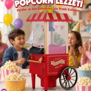 5 Dakikada Popcorn Hazırlayan Yağsız Patlatma Makinesi