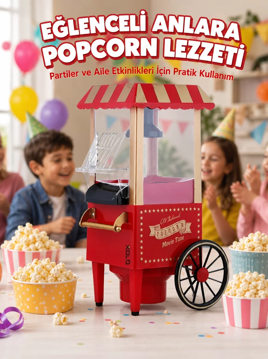 5 Dakikada Popcorn Hazırlayan Yağsız Patlatma Makinesi 1 5 Dakikada Popcorn Hazırlayan Yağsız Patlatma Makinesi