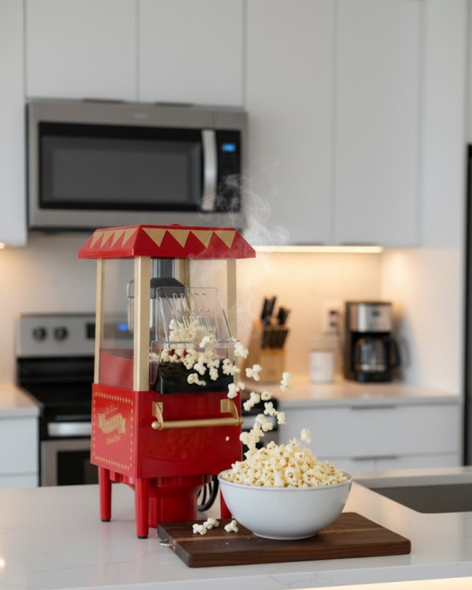 Sağlıklı Atıştırmalıklar İçin Yağsız Popcorn Makinesi 1 Sağlıklı Atıştırmalıklar İçin Yağsız Popcorn Makinesi