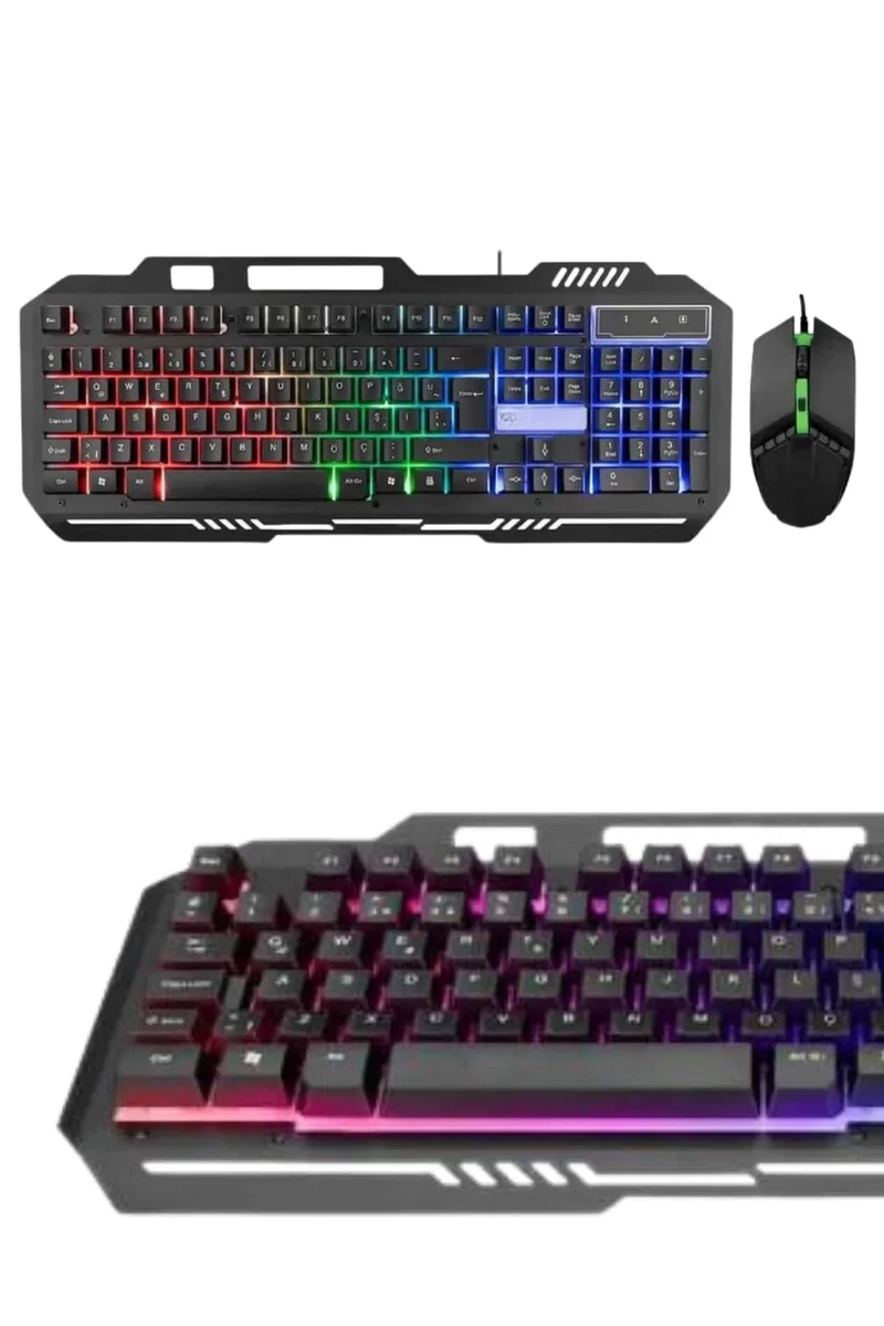 Işıklı Oyuncu Q Klavye Mouse Seti Siyah Gaming Oyuncu Klavye Yeni Nesil 3 Işıklı Oyuncu Q Klavye Mouse Seti Siyah Gaming Oyuncu Klavye Yeni Nesil - Görsel 3