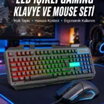 Işıklı Oyuncu Q Klavye Mouse Seti Siyah Gaming Oyuncu Klavye Yeni Nesil
