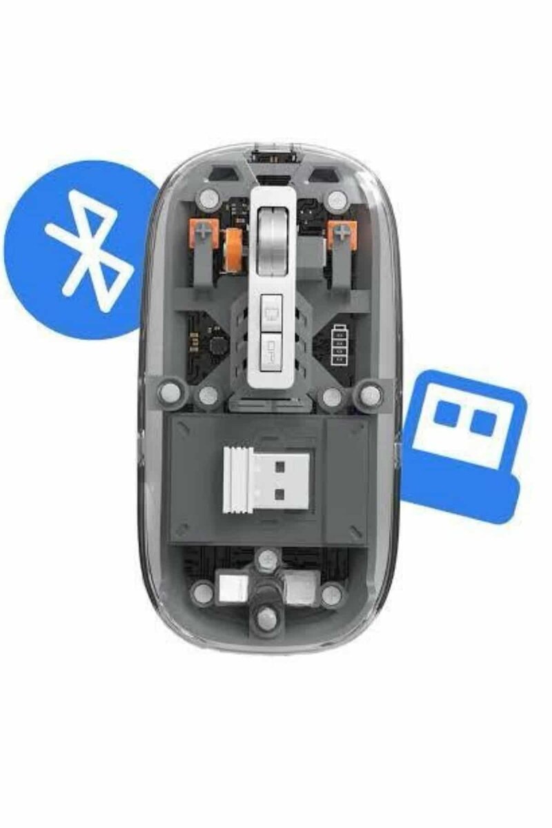 Kablosuz Mouse Fare Şarjlı Bluetooth Wireless Çift Modlu Sessiz 4 Kablosuz Mouse Fare Şarjlı Bluetooth Wireless Çift Modlu Sessiz - Görsel 4