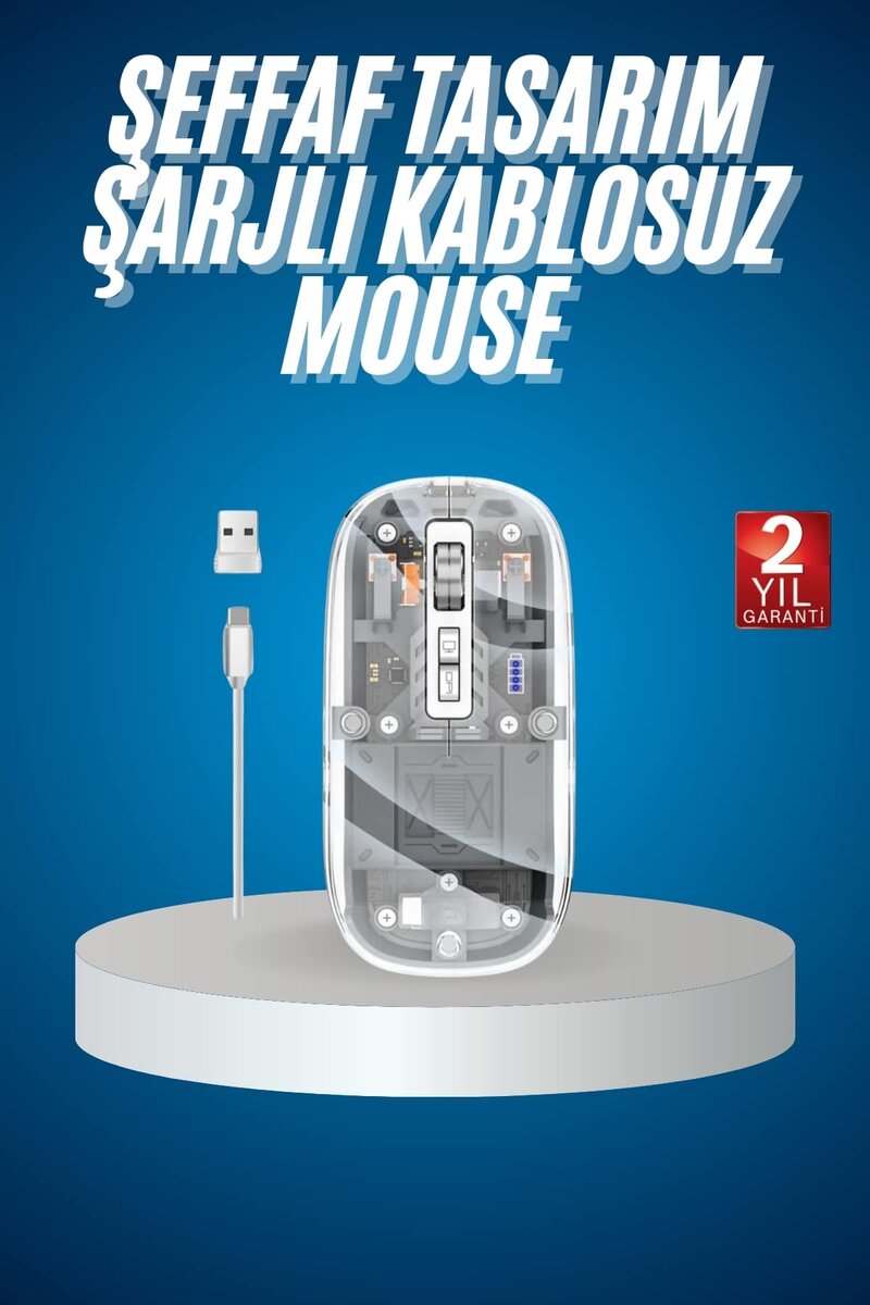 Sessiz Tıklama Çift Modlu Bluetooth Ve Alıcı Şeffaf Mouse Fare 1 Sessiz Tıklama Çift Modlu Bluetooth Ve Alıcı Şeffaf Mouse Fare