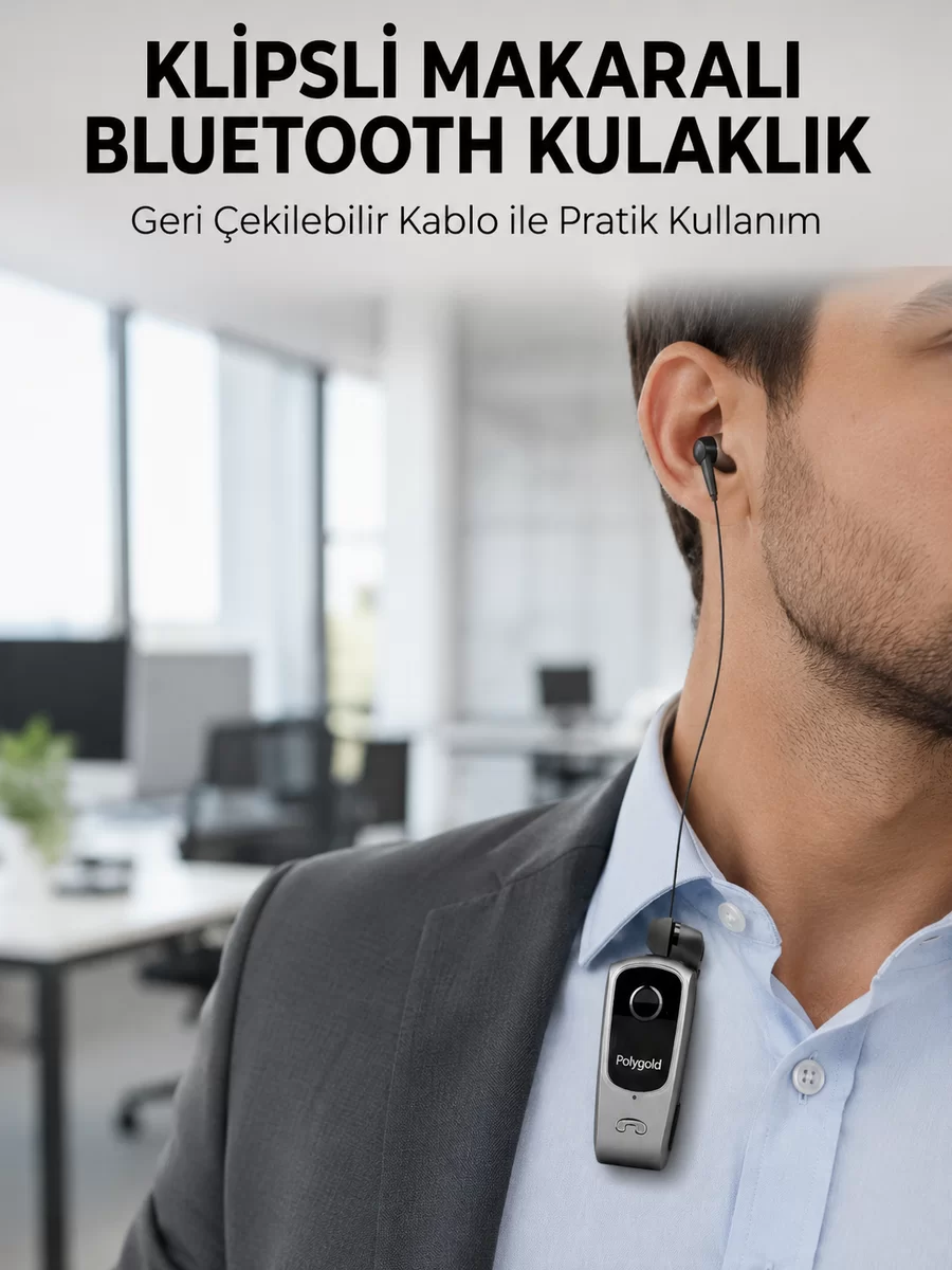 Klipsli Tasarımlı Bluetooth Kulaklık Uzun Pil Ömrü 1 Klipsli Tasarımlı Bluetooth Kulaklık Uzun Pil Ömrü