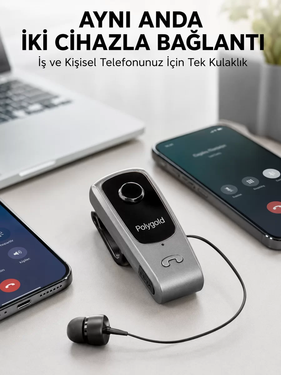Mikrofonlu ve Ses Kontrollü Kablosuz Kulak İçi Kulaklık 1 Mikrofonlu ve Ses Kontrollü Kablosuz Kulak İçi Kulaklık