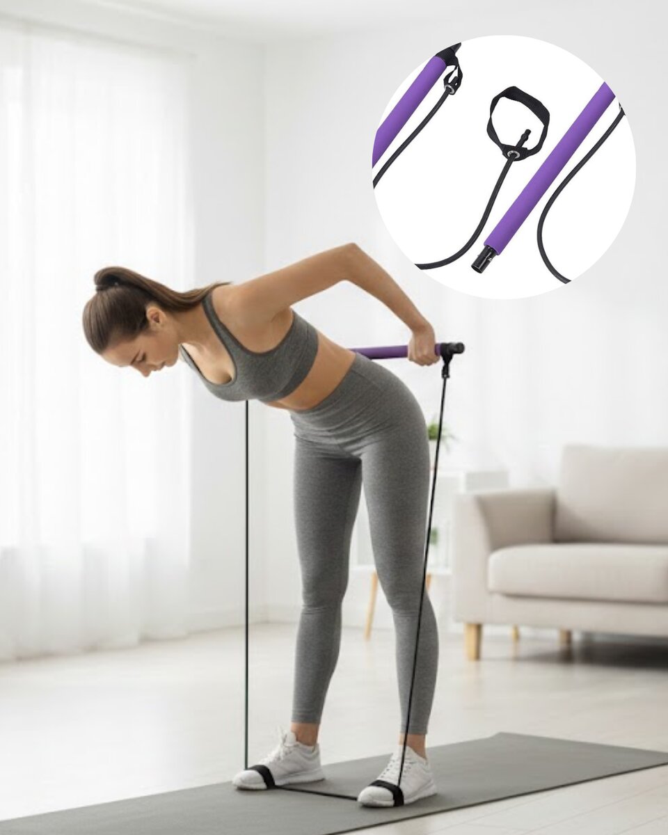 Pilates Bar Direnç Aleti Duruş Geliştirici ve Kas Güçlendirici 1 Pilates Bar Direnç Aleti Duruş Geliştirici ve Kas Güçlendirici