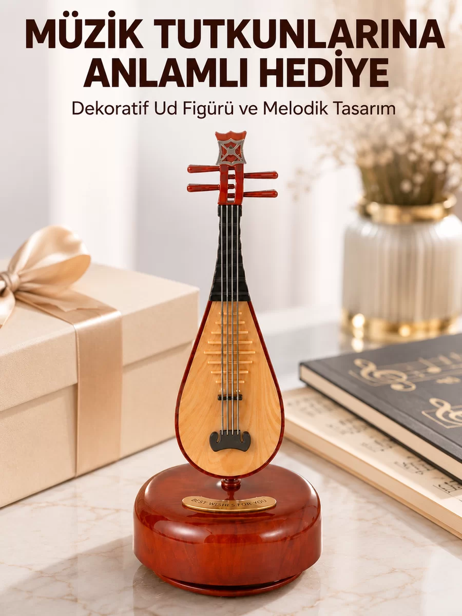 Enstrüman Figürlü Melodi Çalan Dekoratif Müzik Kutusu 1 Enstrüman Figürlü Melodi Çalan Dekoratif Müzik Kutusu