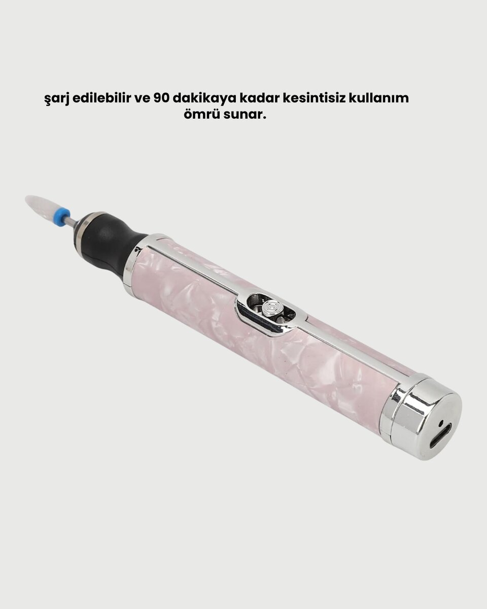 4 Vites Ayarlı Elektrikli Tırnak Matkabı Jel Oje Sökme Akrilik Şekillendirme 3 4 Vites Ayarlı Elektrikli Tırnak Matkabı Jel Oje Sökme Akrilik Şekillendirme - Görsel 3