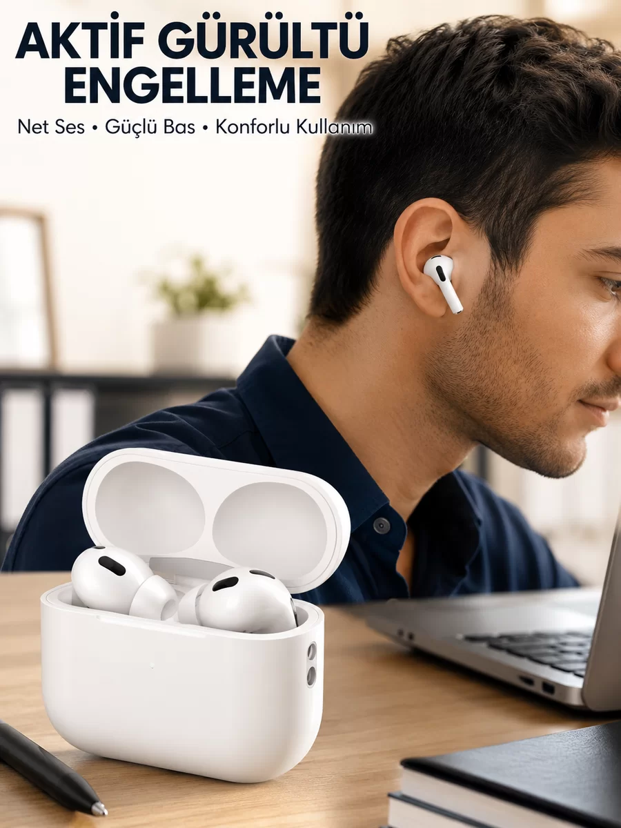 Aktif Gürültü Engelleyici Kablosuz Bluetooth Kulaklık – Şarj Kutulu Uzun Ömürlü Yeni Nesil 1 Aktif Gürültü Engelleyici Kablosuz Bluetooth Kulaklık – Şarj Kutulu Uzun Ömürlü Yeni Nesil