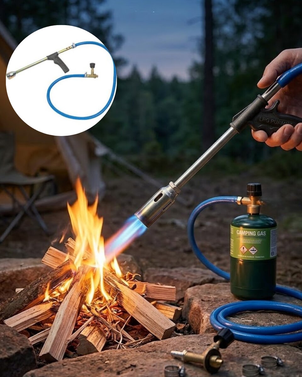 Gazlı Pürmüz Alev Tabancası Hortumlu Profesyonel LPG Yakıcı Mangal Kamp ve Atölye Kullanımı 1 Gazlı Pürmüz Alev Tabancası Hortumlu Profesyonel LPG Yakıcı Mangal Kamp ve Atölye Kullanımı
