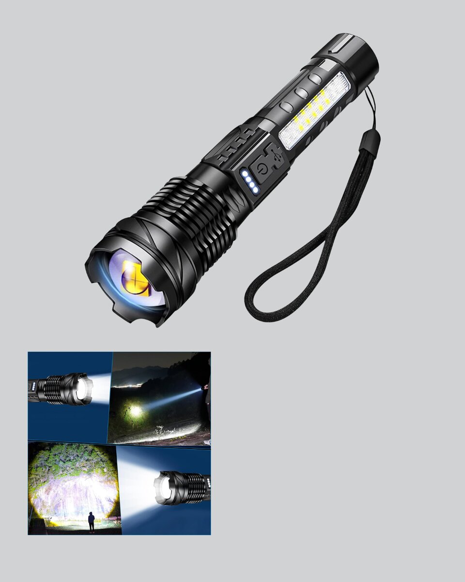 Güçlü LED El Feneri Şarj Edilebilir Çok Modlu 3 Güçlü LED El Feneri Şarj Edilebilir Çok Modlu - Görsel 3