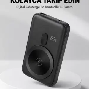 Haydiburaya 11 LCD Ekranlı Kablosuz Powerbank Type C ve USB Çıkışlı Yeni Nesil