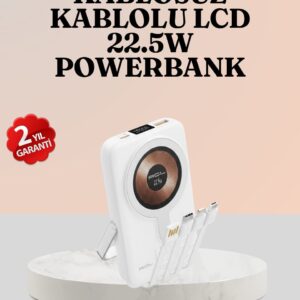 Haydiburaya 8 Kablosuz ve Kablolu Şarj Destekli Taşınabilir Powerbank