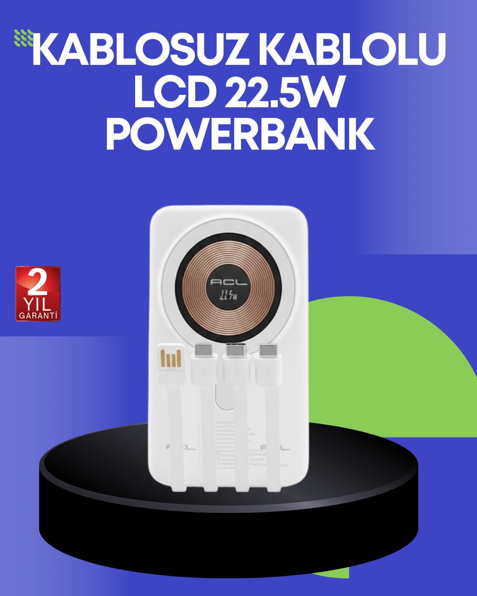 Çoklu Kablo Çıkışlı Taşınabilir Powerbank Kompakt Tasarım 1 Çoklu Kablo Çıkışlı Taşınabilir Powerbank Kompakt Tasarım