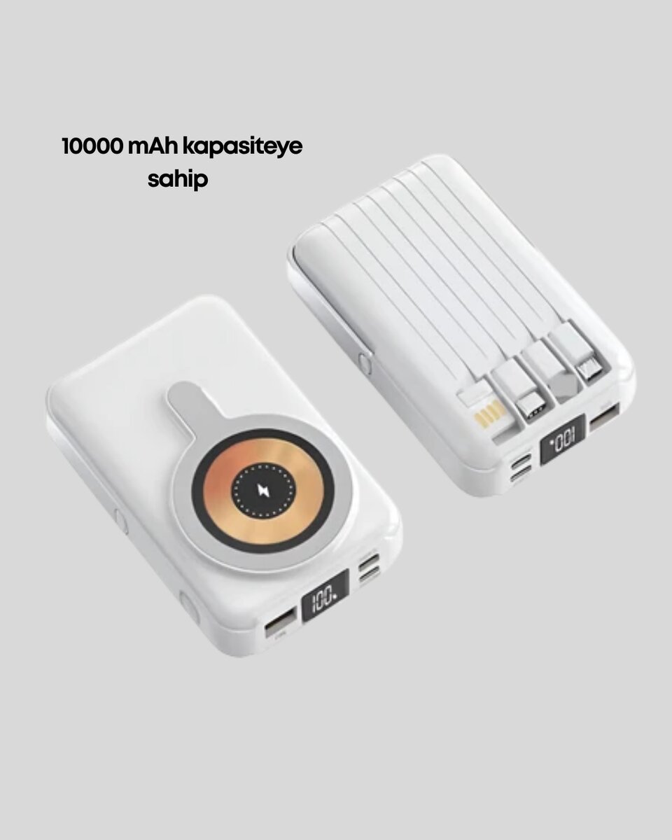 Çoklu Kablo Çıkışlı Taşınabilir Powerbank Kompakt Tasarım 2 Çoklu Kablo Çıkışlı Taşınabilir Powerbank Kompakt Tasarım - Görsel 2