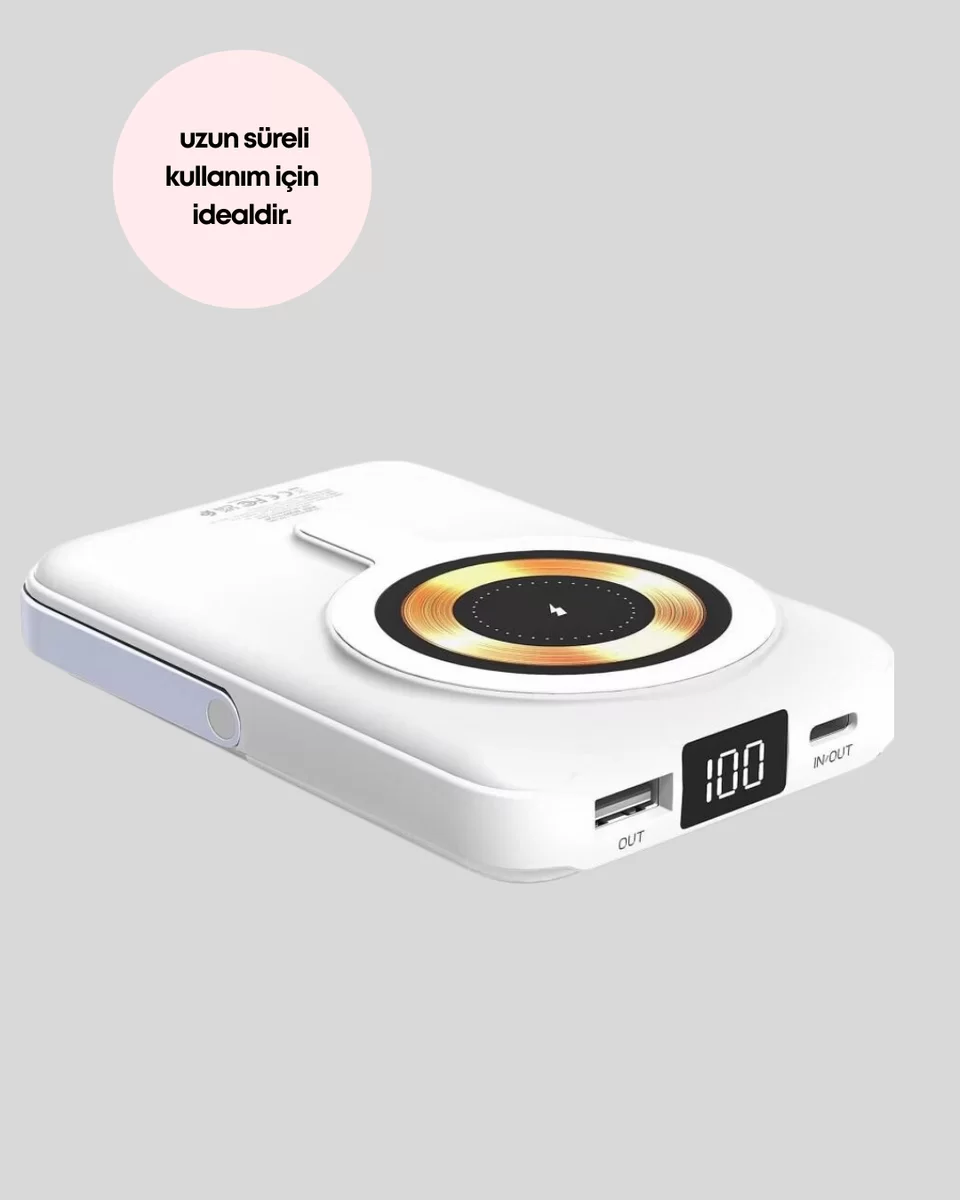 MagSafe Uyumlu Kablosuz Powerbank Hızlı Şarj Özellikli Yeni Nesil 3 MagSafe Uyumlu Kablosuz Powerbank Hızlı Şarj Özellikli Yeni Nesil - Görsel 3