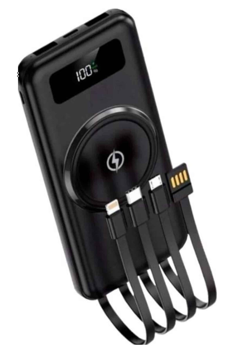 Kablosuz Çoklu Şarj Girişli 10.000 Mah Kablolu Powerbank Taşınabilir 2 Kablosuz Çoklu Şarj Girişli 10.000 Mah Kablolu Powerbank Taşınabilir - Görsel 2