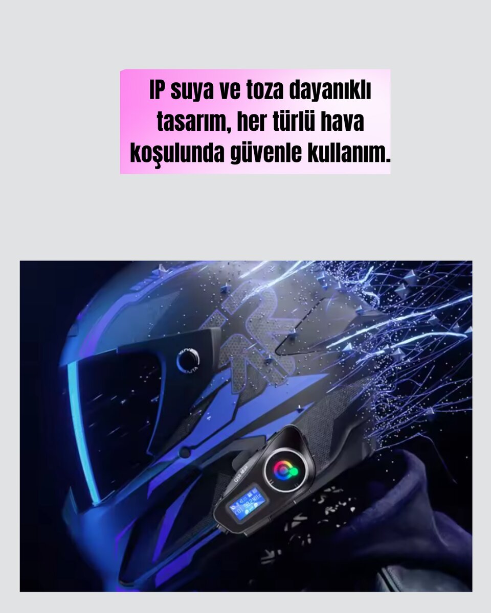 500 Metre İnterkom Mesafeli Kask Kulaklığı Gürültü Engelleyici 4 500 Metre İnterkom Mesafeli Kask Kulaklığı Gürültü Engelleyici - Görsel 4