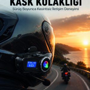 Su Geçirmez Bluetooth 5.3 Kask Kulaklığı 1000mAh Bataryalı