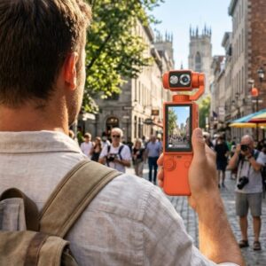Kompakt 4K Gimbal Kamera 180 Derece Döner Başlık Stabil Video ve Vlog Uyumlu
