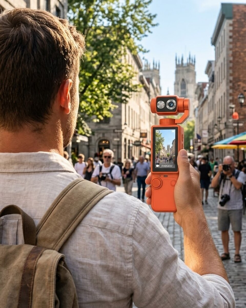 Kompakt 4K Gimbal Kamera 180 Derece Döner Başlık Stabil Video ve Vlog Uyumlu 1 Kompakt 4K Gimbal Kamera 180 Derece Döner Başlık Stabil Video ve Vlog Uyumlu