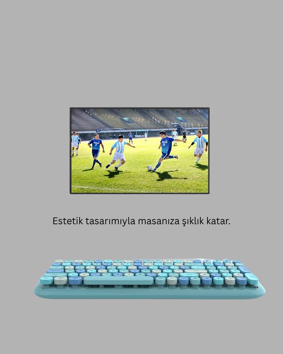 Kablosuz Retro Klavye ve Mouse Seti – 104 Tuşlu Sevimli Tasarım 4 Kablosuz Retro Klavye ve Mouse Seti – 104 Tuşlu Sevimli Tasarım - Görsel 4