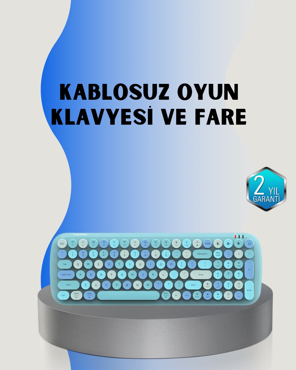 Retro Tarz Kablosuz Klavye Mouse Seti – 104 Tuşlu Ergonomik Tasarım 1 Retro Tarz Kablosuz Klavye Mouse Seti – 104 Tuşlu Ergonomik Tasarım