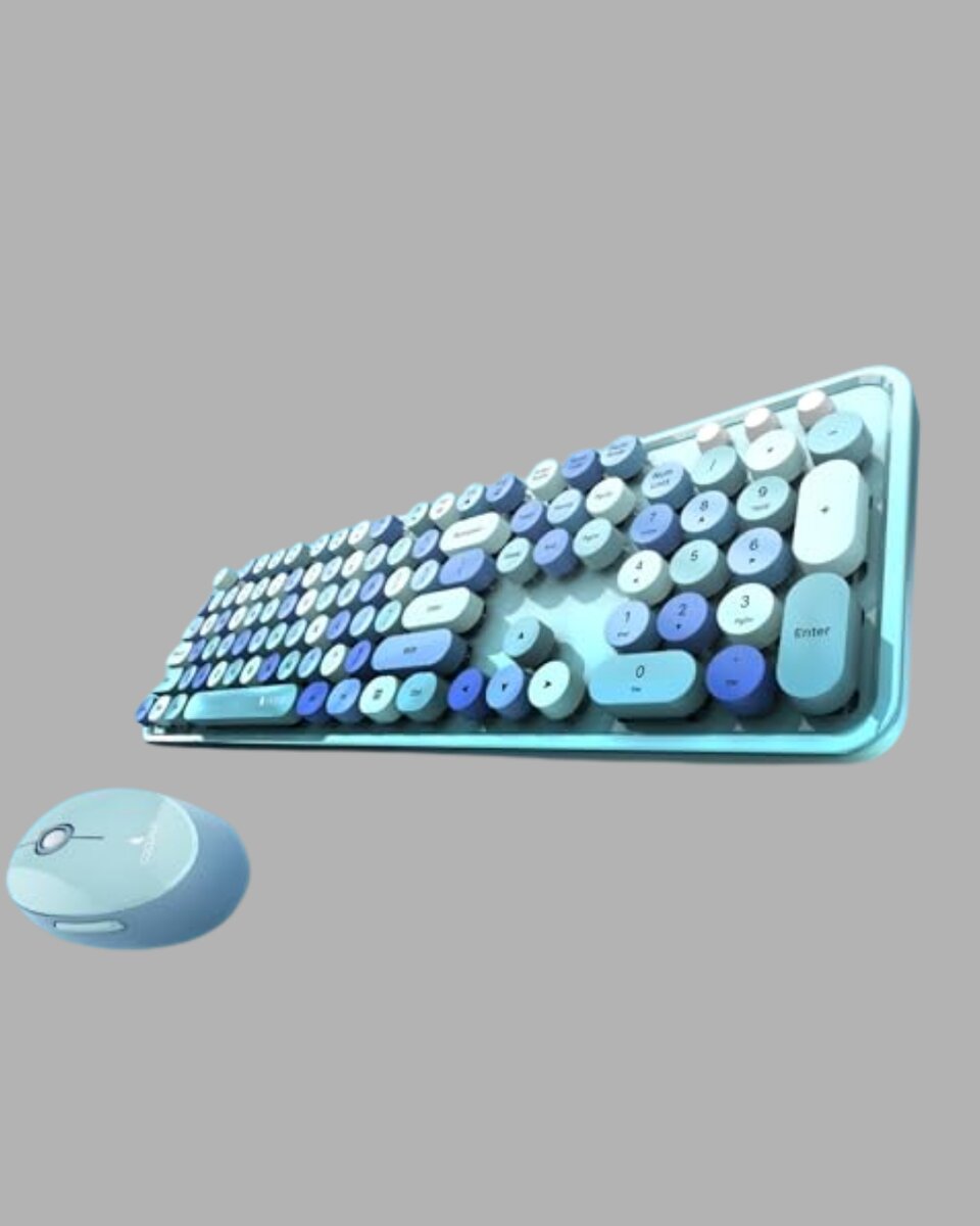 Kablosuz Klavye ve Mouse Seti – Sessiz Tuş Retro Tasarım 2 Kablosuz Klavye ve Mouse Seti – Sessiz Tuş Retro Tasarım - Görsel 2