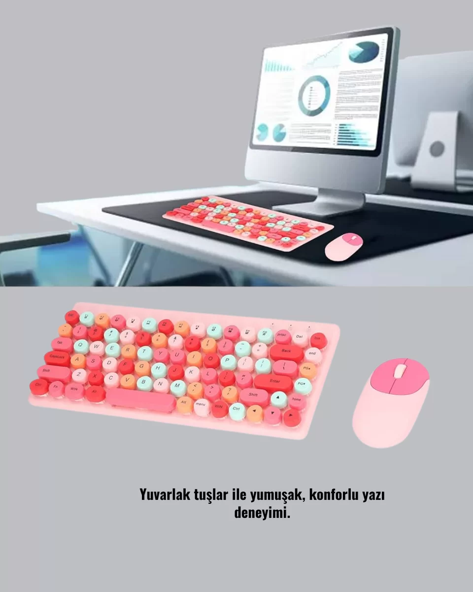 Bluetooth Klavye ve Mouse Kombinasyonu – USB Alıcılı Kompakt Uzun Ömürlü Yeni Nesil 4 Bluetooth Klavye ve Mouse Kombinasyonu – USB Alıcılı Kompakt Uzun Ömürlü Yeni Nesil - Görsel 4