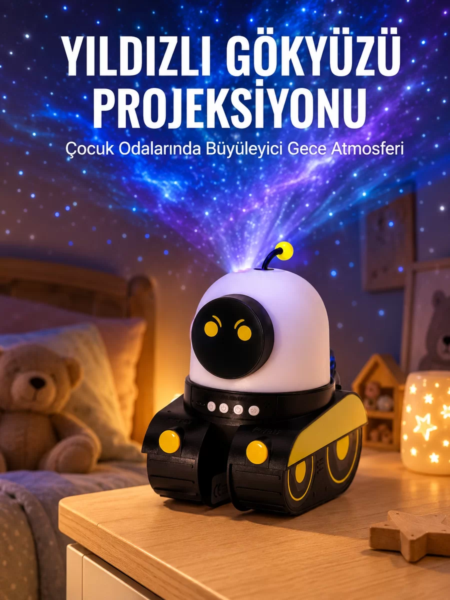 Bluetooth Bağlantılı Yüksek Çözünürlüklü Galaksi Projektör Yeni Nesil 1 Bluetooth Bağlantılı Yüksek Çözünürlüklü Galaksi Projektör Yeni Nesil