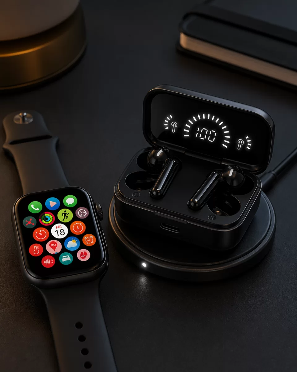Spor ve Günlük Kullanıma Uygun Akıllı Saat ve Bluetooth Kulaklık Seti Yüksek Performans 1 Spor ve Günlük Kullanıma Uygun Akıllı Saat ve Bluetooth Kulaklık Seti Yüksek Performans