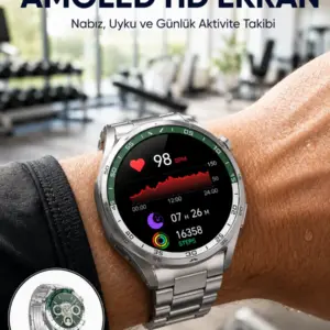 Amoled Smartwatch Harita Modlu Bluetooth Aramalı 3 Değiştirilebilir Kayışlı Yeni Nesil