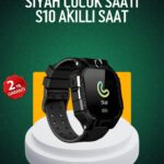 S10 Siyah Çocuk Takip Saati Güvenli Alan Uyarısı ve Sesli Mesaj