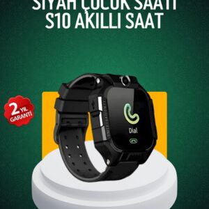 S10 Siyah Çocuk Takip Saati Güvenli Alan Uyarısı ve Sesli Mesaj