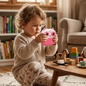 Haydiburaya 47 Sevimli Tasarımlı Baskılı Çocuk Kamerası 6 Renk Kalem 5 Kağıt Rulosu Hediyeli Eğlenceli Set